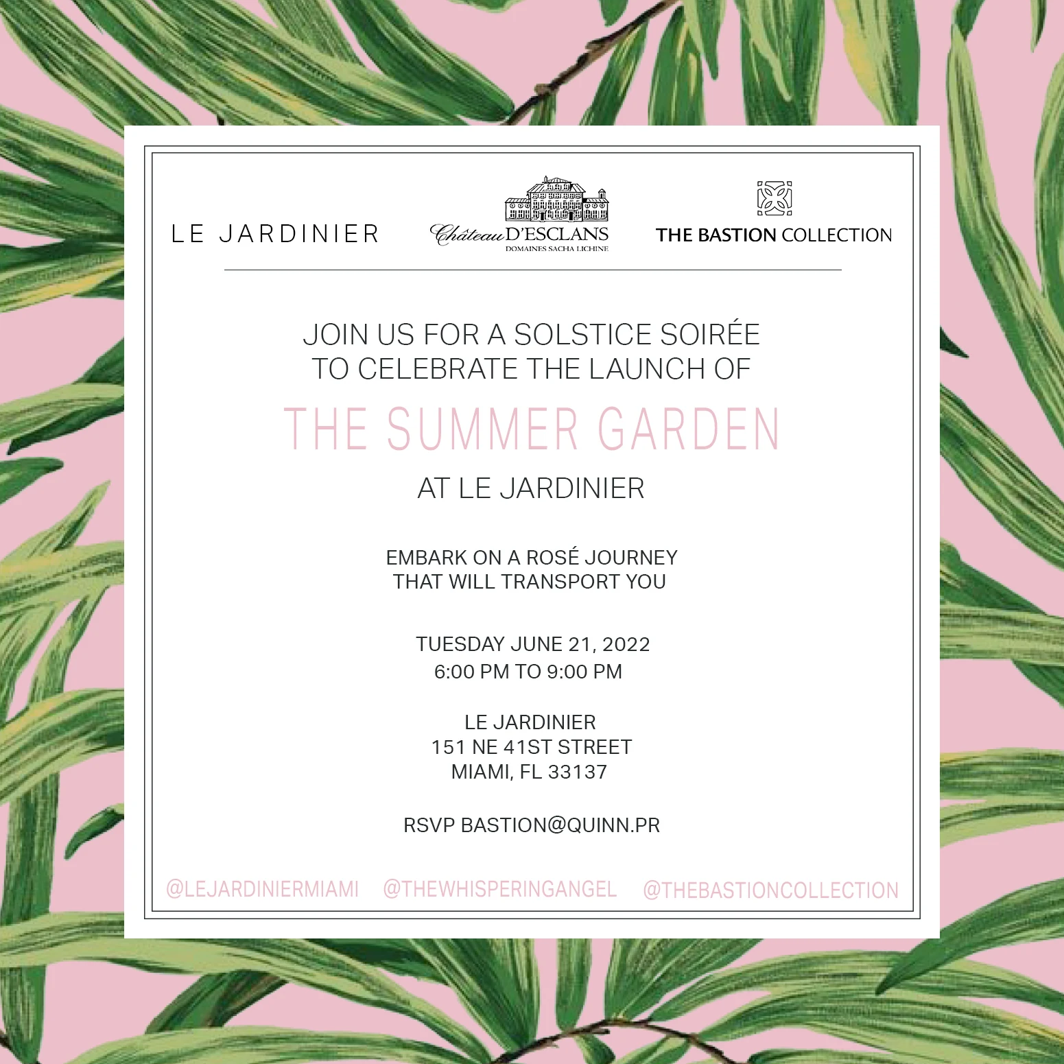 The Summer Garden / Le Jardinier invitation
